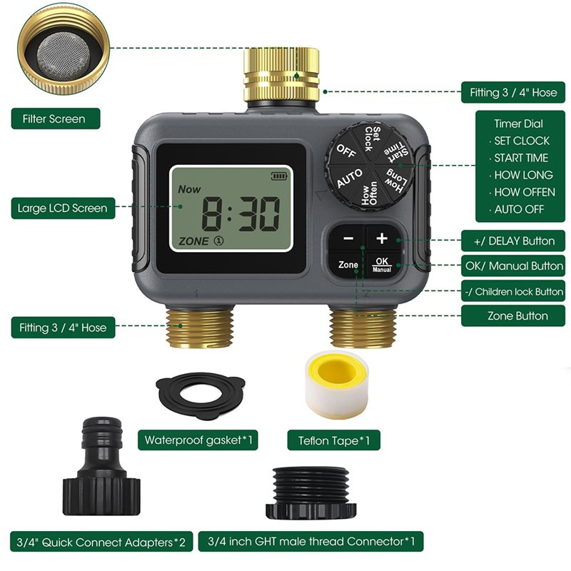 AY14 -Dual Outlets Automatic I - đánh giá và giá Smart Garden Timer