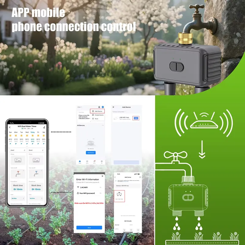 WAP01 WiFi APP Control Dual Ho - đánh giá và giá Smart Garden Timer
