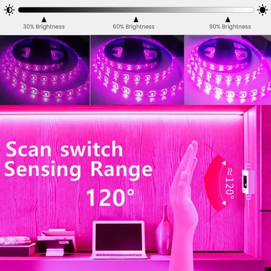 USB Touch Switch Dimmable 5V L - đánh giá và giá Led Plant Light Strip