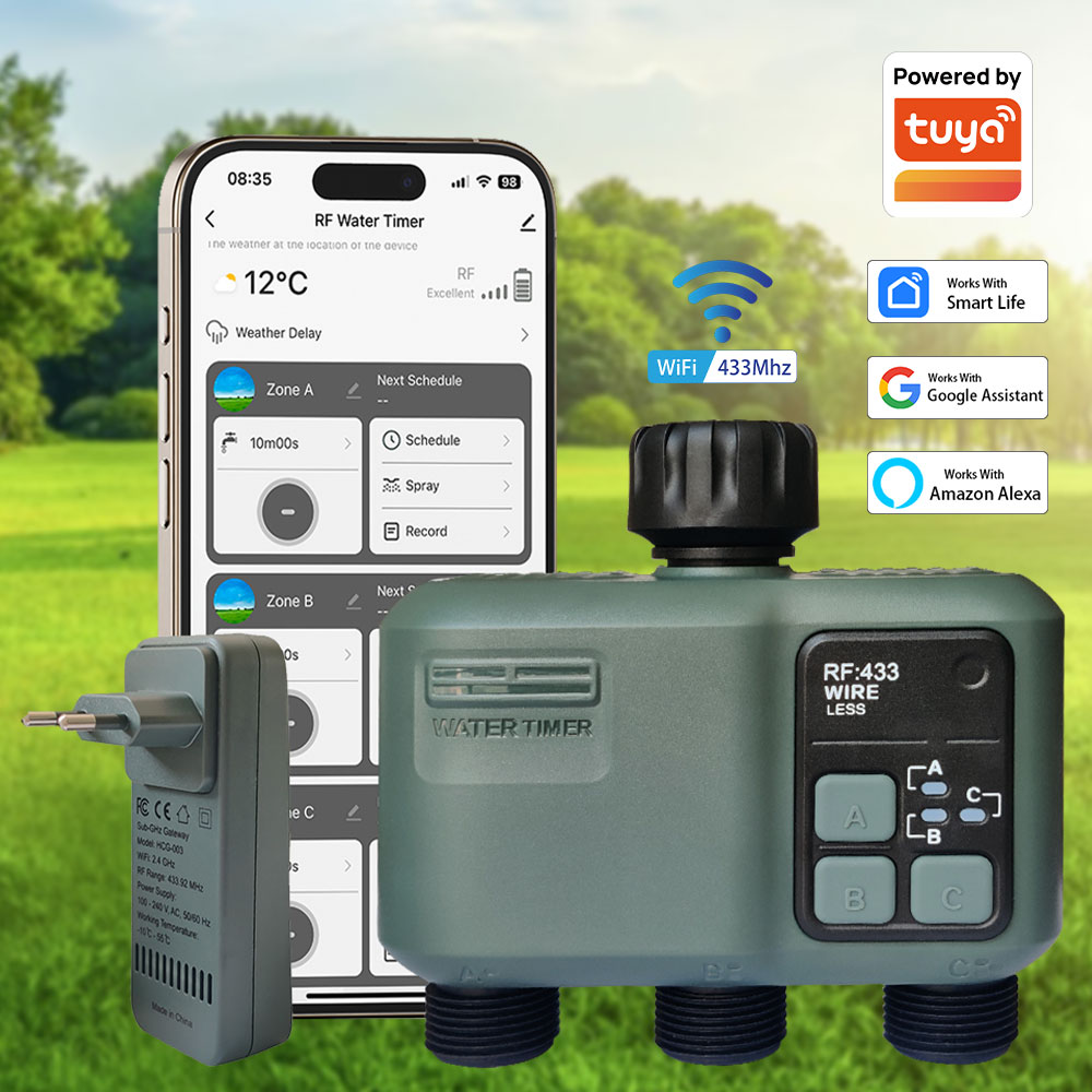 Tuya Wifi+RF433 3-outlet Water - đánh giá và giá Smart Garden Timer